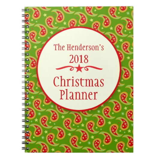 Paisley Green-kerstplanner-laptop Notitieboek (Voorkant)