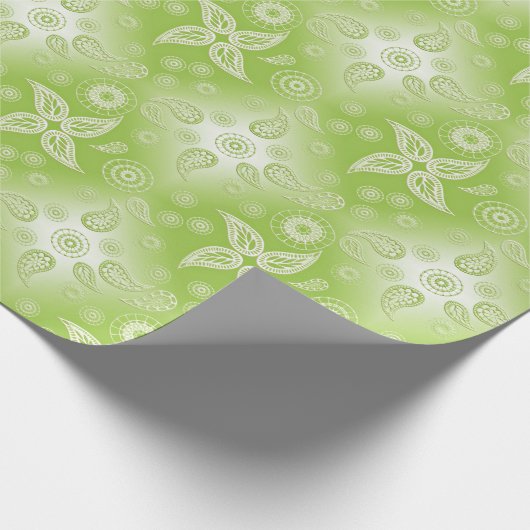 Paisley Green Limoen patroon. Cadeaupapier (Hoek)