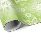 Paisley Green Limoen patroon. Cadeaupapier (Rol Hoek)