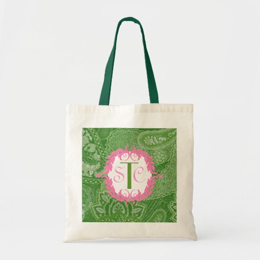 Paisley Grocery Tas,  monogram Tote Bag (Voorkant)
