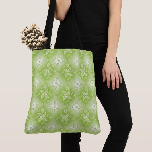 Paisley groene limoen patroon. tote bag (Dichtbij)