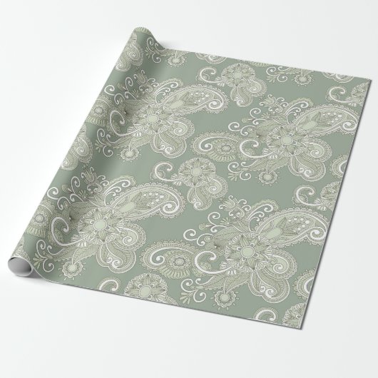Paisley/Ham Pattern Cadeaupapier (Uitgerold)