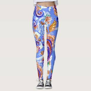 Paisley Handcraft: Waterverf Aziatische achtergron Leggings