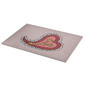Paisley hart glas snijplank (Hoek)