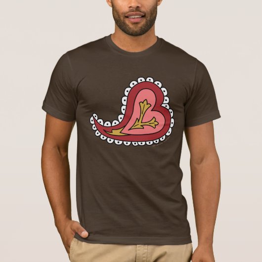 Paisley Hart Mannen Donker Shirt (Voorkant)