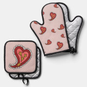 Paisley Hart Ovenwant & Pannenlap Set (Voorkant / Achterkant)
