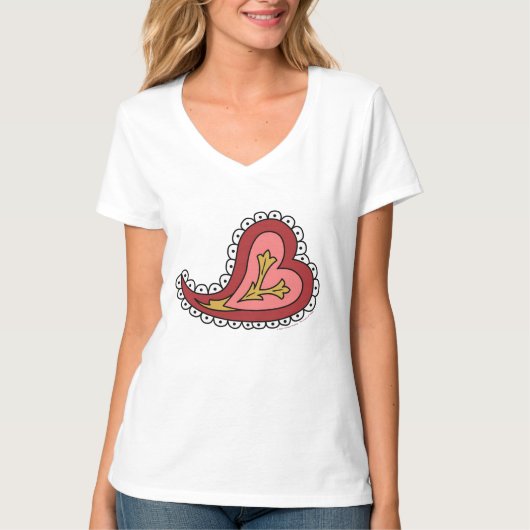 Paisley Hart Vrouwen Licht Shirt (Voorkant)