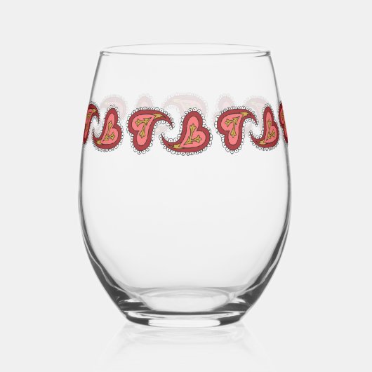 Paisley Hart Wijnglas Zonder Voet (Voorkant)