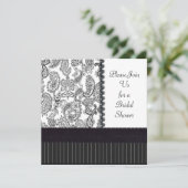  Paisley Hatbox Black White Vrijgezellenfeest Kaart (Staand voorkant)