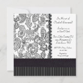  Paisley Hatbox Black White Vrijgezellenfeest Kaart (Achterkant)