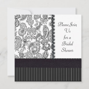 Paisley Hatbox Black White Vrijgezellenfeest Kaart