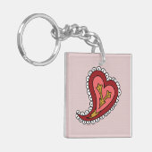 Paisley Heart Acrylische Sleutelhanger (Voorkant Links)