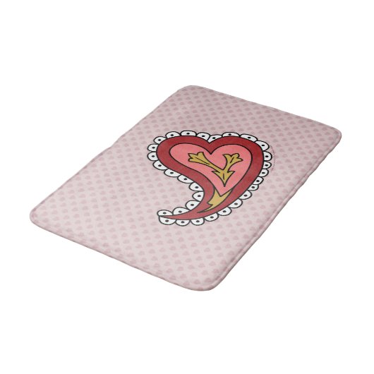 Paisley Heart Bath Mat (Gekanteld)