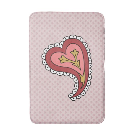 Paisley Heart Bath Mat (Voorkant Verticaal)