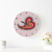 Paisley Heart Clock Grote Klok (Huis)