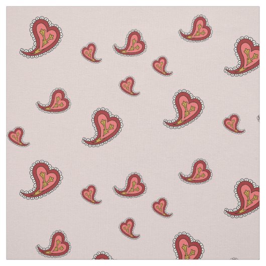 Paisley Heart Fabric Stof (Swatch)