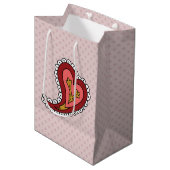 Paisley Heart Gift Bag Medium Cadeauzakje (Voorkant Gekanteld)