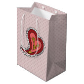 Paisley Heart Gift Bag Medium Cadeauzakje (Achterkant Gekanteld)