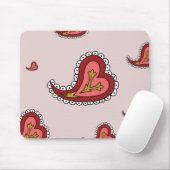 Paisley Heart Mousepad Muismat (Met muis)