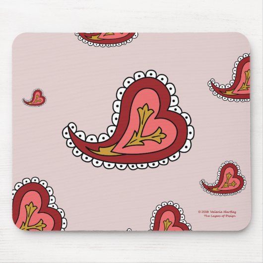 Paisley Heart Mousepad Muismat (Voorkant)