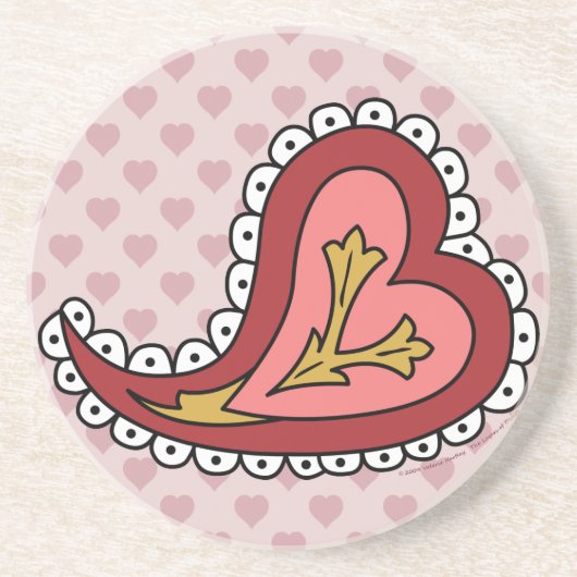 Paisley Heart Onderzetter (Voorkant)