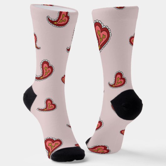 Paisley Heart Sokken (Gebogen)