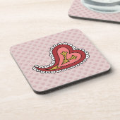 Paisley Heart Square Onderzetter (Linkerzijde)