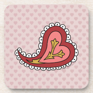 Paisley Heart Square Onderzetter