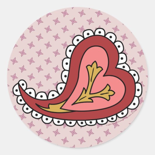 Paisley Heart Sticker (Voorkant)