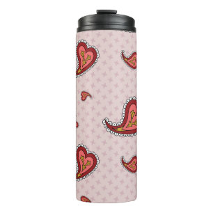 Paisley Heart Thermal Tumbler Thermosbeker