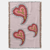 Paisley Heart Throw Blanket Deken (Voorkant Verticaal)