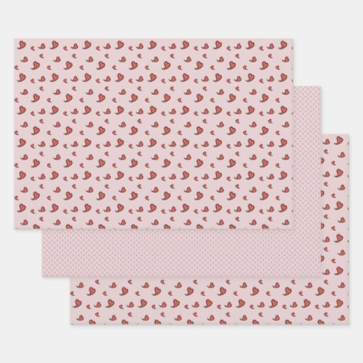 Paisley Heart Wrapping Paper Set (Set)