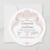 paisley henna design bruiloft kaart (Voorkant)