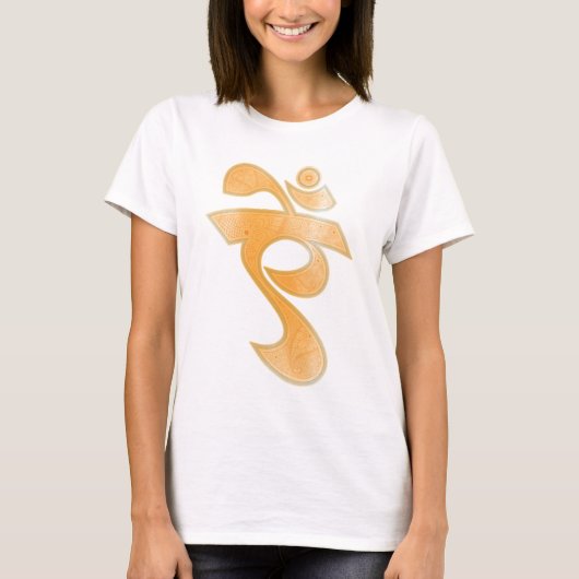 Paisley Henna Saraswati Bija Mantra T-shirt (Voorkant)