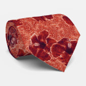 Paisley Hibiscus Hawaiian Retro Tweezijdig bedrukt Stropdas (Opgerold)