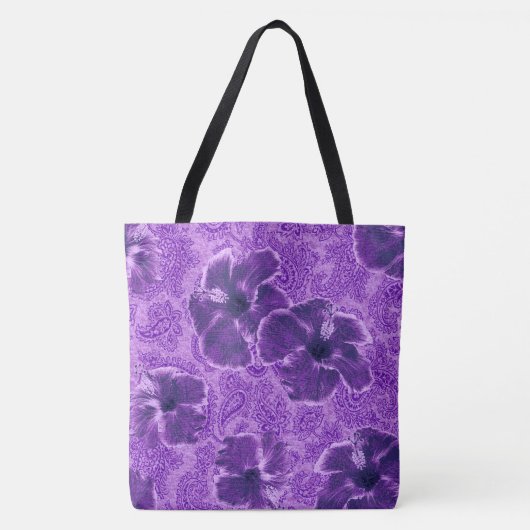 Paisley Hibiscus Psychedelic Beach Bag Tote Bag (Voorkant)