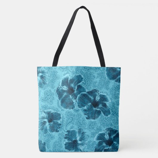 Paisley Hibiscus Psychedelic Beach Bag Tote Bag (Voorkant)