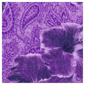 Paisley Hibiscus  Psychedelic Floral Stof (Close Up)
