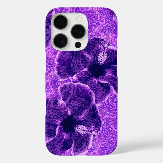 Paisley Hibiscus  Psychedelic Floral Violet Case-Mate iPhone Case (Achterkant)