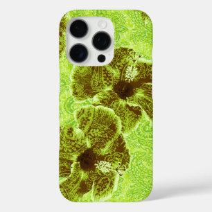 Paisley Hibiscus Psychedelisch Bloemen Limoen iPhone 16 Pro Hoesje