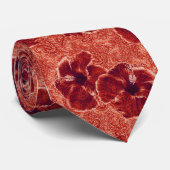 Paisley Hibiscus Retro Single-side bedrukt Stropdas (Opgerold)