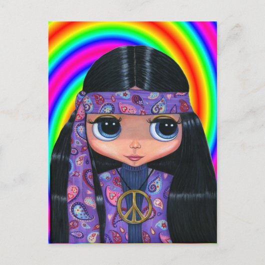 Paisley Hippie Doll Briefkaart (Voorkant)