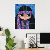 Paisley Hippie Doll Poster (Thuiskantoor)