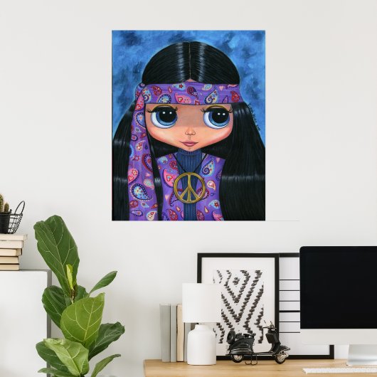 Paisley Hippie Doll Poster (Thuiskantoor)