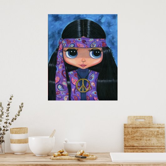 Paisley Hippie Doll Poster (Keuken)