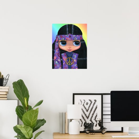 Paisley Hippie Doll Poster (Thuiskantoor)