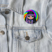 Paisley Hippie Doll Swirl Button (In situ)