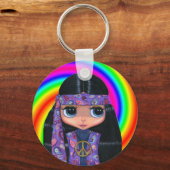 Paisley Hippie Doll Swirl Sleutelhanger (Voorkant)