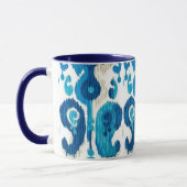 Paisley Ikat-Mok met blauw handvat Mok (Links)