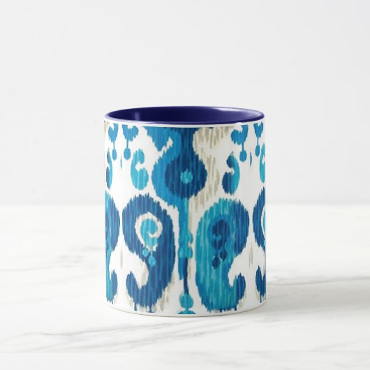 Paisley Ikat-Mok met blauw handvat Mok (Midden)